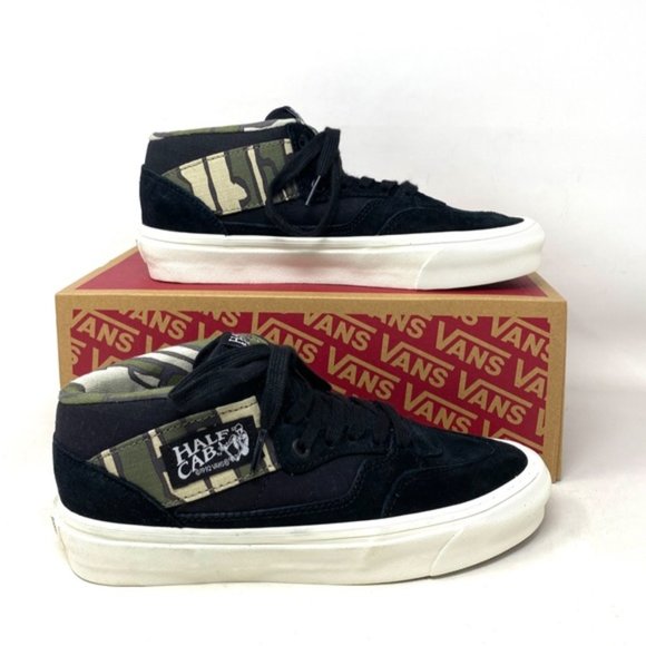 VANS Half Cab 33 DX Shoes Mid Black Camo Suede Skate Sneakers Women VN0A5KX6Y28 - Picture 5 of 11